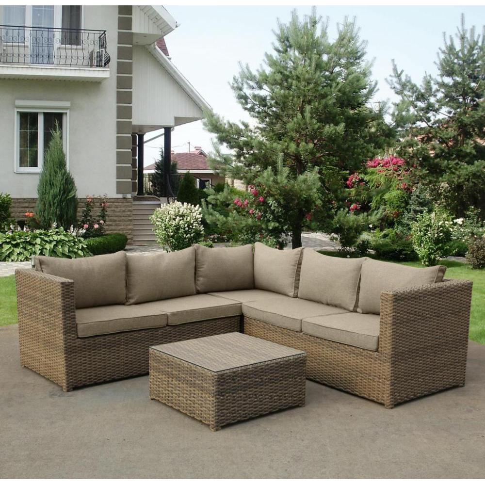 Комплект плетеной мебели YR825B Beige/Grey 2