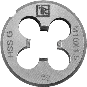 Плашка D-DRIVE круглая ручная с направляющей в наборе М8х1.25, HSS, Ф25х9 мм 2