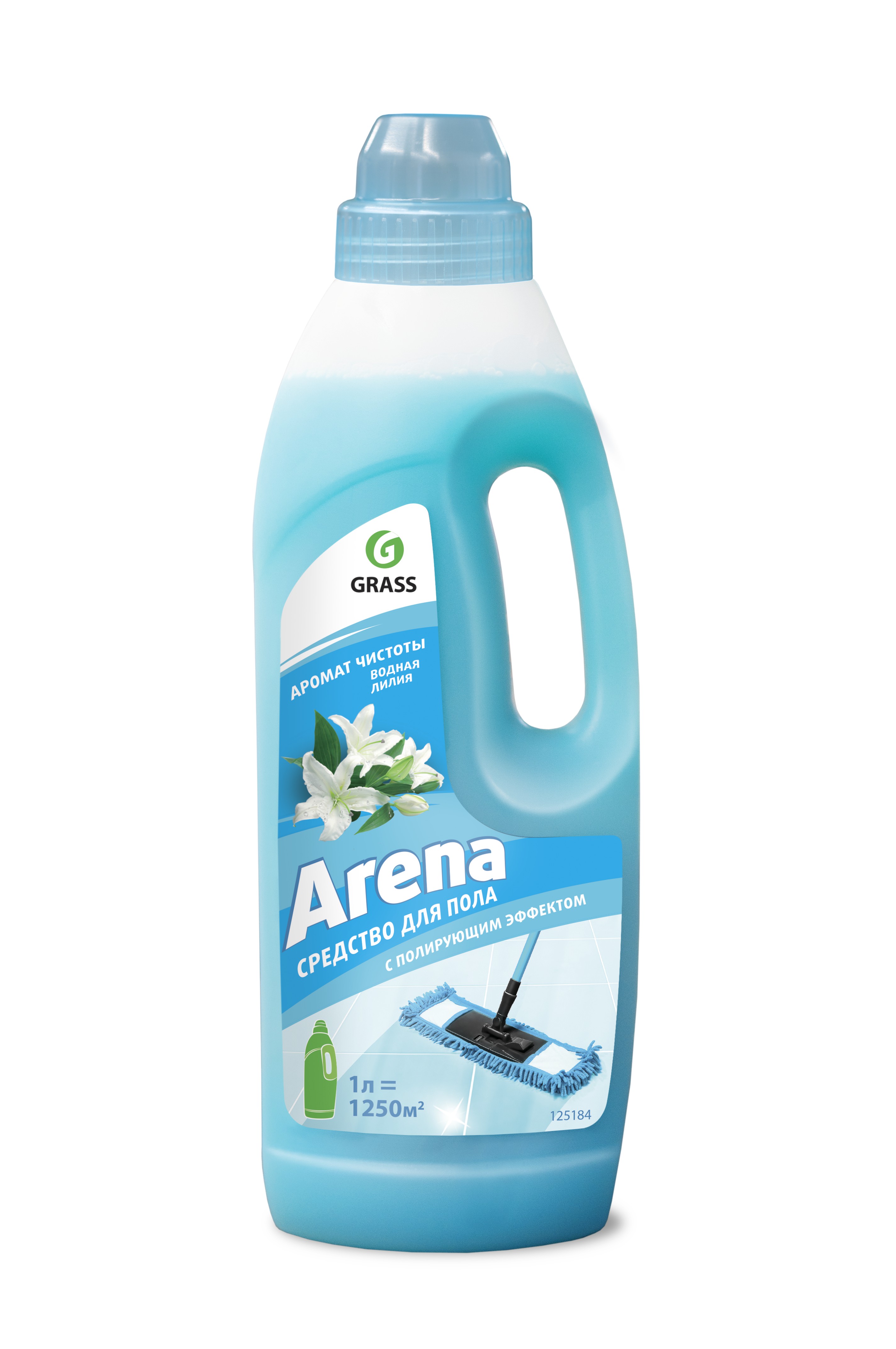 Arena Средство для пола с полирующим эффектом водная лилия 1л (бирюза) GRASS
