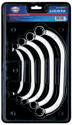 Набор ключей накидных изогнутых "стартерных" 5пр. 10-22 мм в пласт. подложке