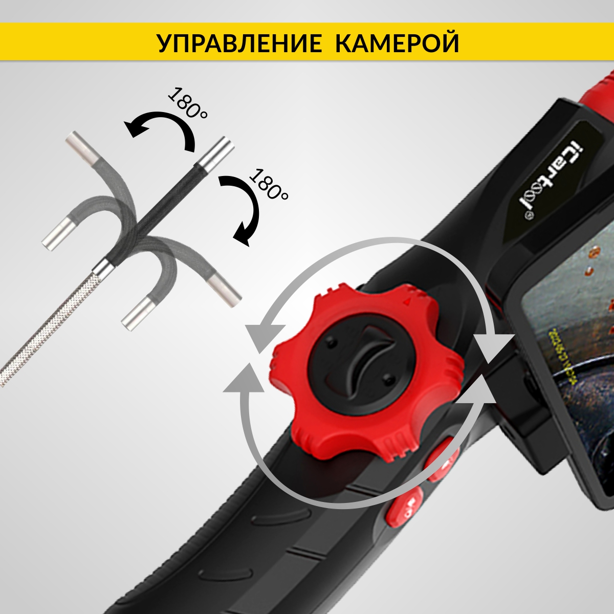 Видеоэндоскоп управляемый USB, 2Мп, 1920x1080, 1м, 6мм, 360°