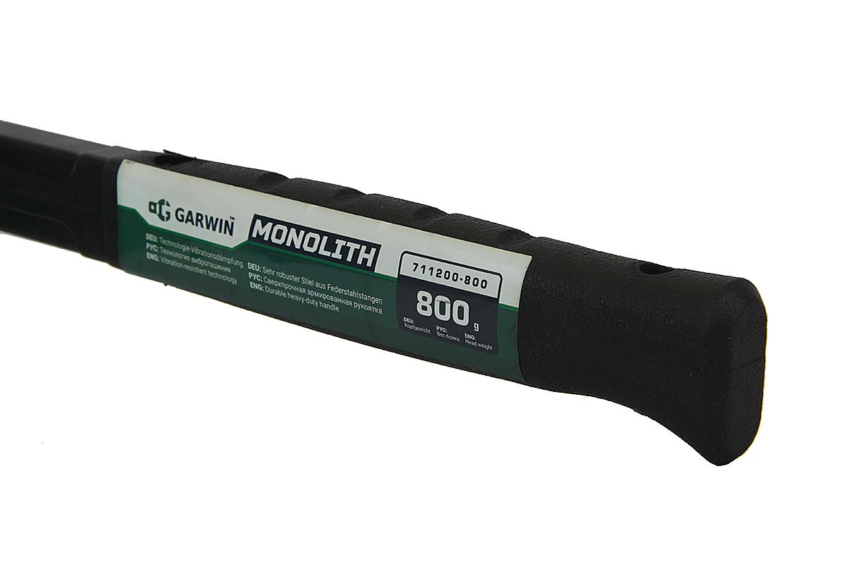 Молоток Garwin MONOLITH, обрезиненная рукоятка, 800 г
