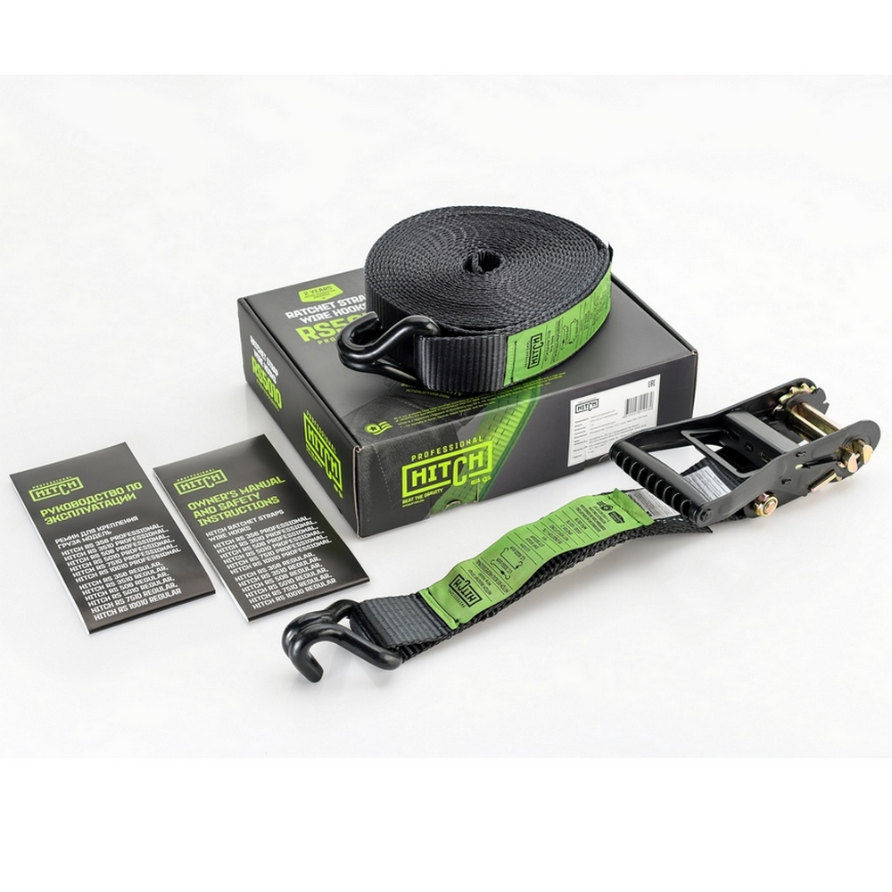 Ремень для крепления груза HITCH RS PROFESSIONAL (3.7т, Длина 6м, Ширина ленты,35 мм)