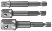 Набор переходников для механизированного инструмента 1/4",3/8",1/2"DR*1/4"HDR, 3 предмета