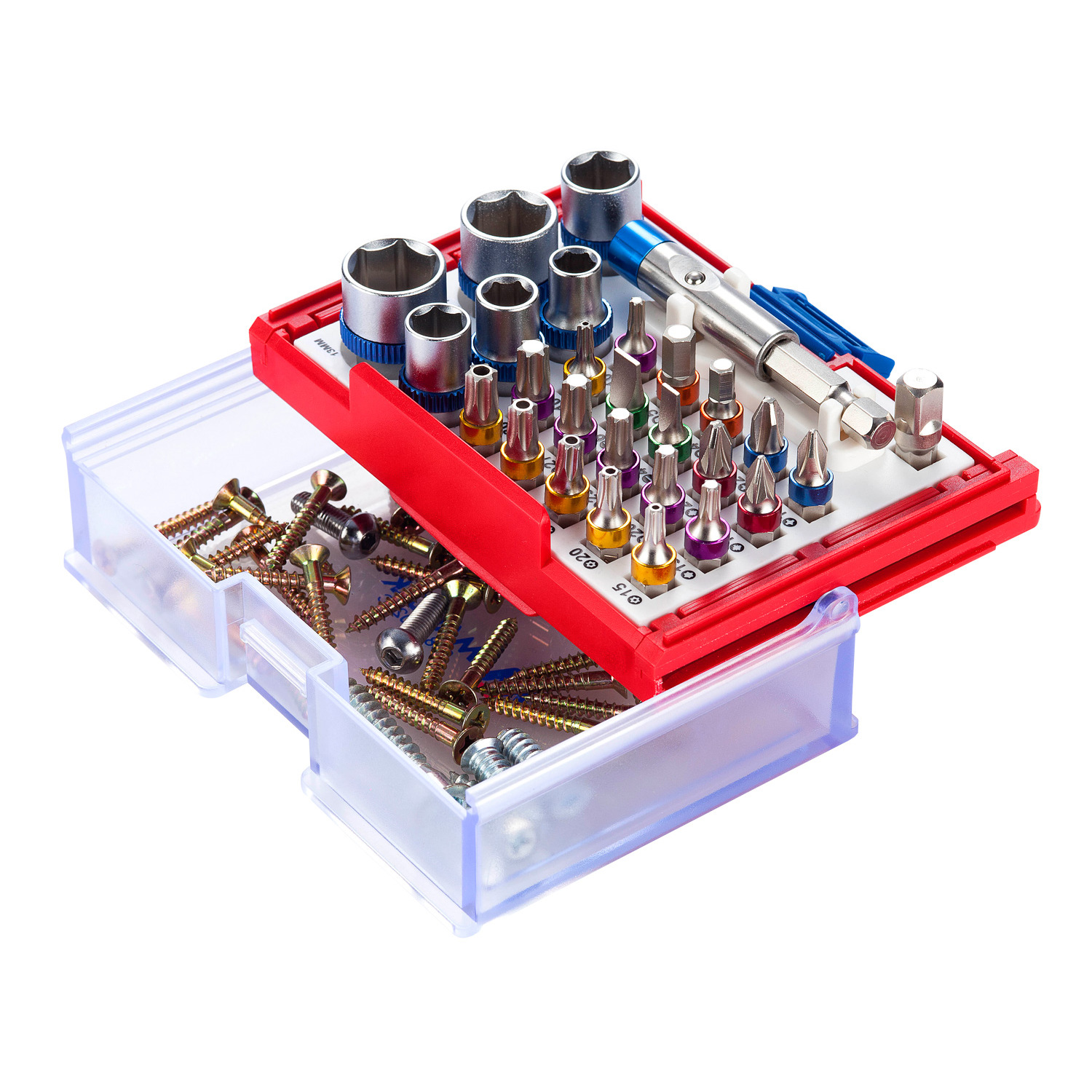 Набор вставок (бит) 1/4;, TORX, HEX, PZ, PH, SLOT, 28 предметов МАСТАК 058-10028C