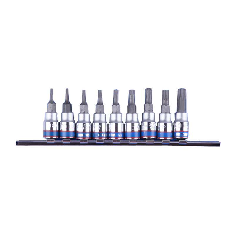 Набор торцевых насадок 1/4", TORX, Т8-Т40 мм, с отверстием, 9 предметов 2