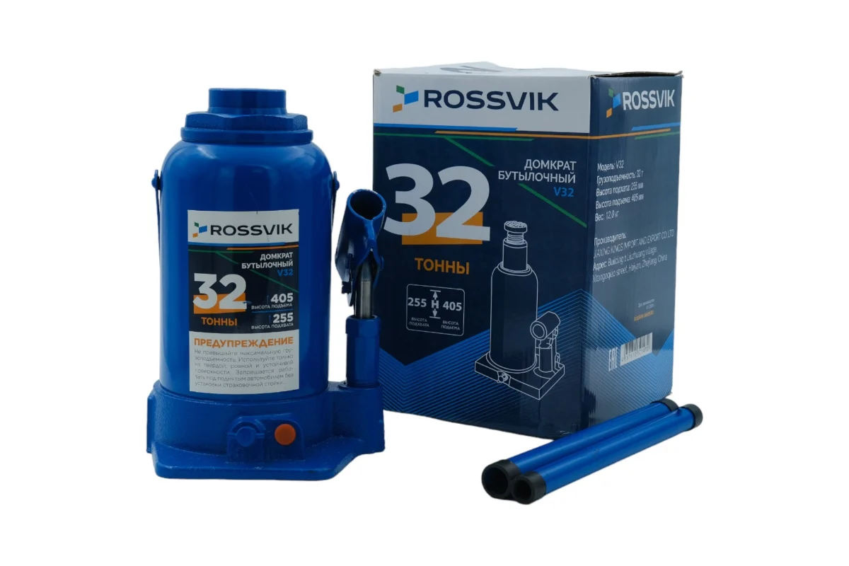 Домкрат бутылочный V32, г/п 32,0т ROSSVIK 2