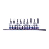 Набор торцевых насадок 1/4", TORX, Т8-Т40 мм, с отверстием, 9 предметов