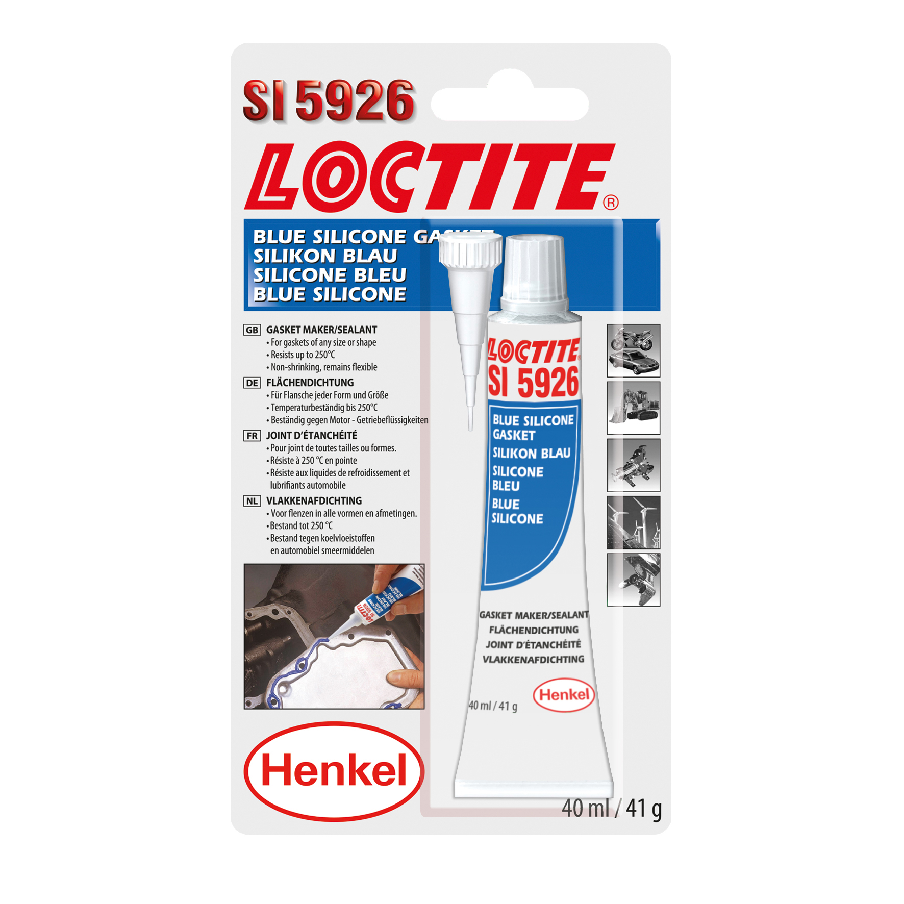 Loctite SI 5926 Герметик синий, уксусный (блистер) 40 мл 2