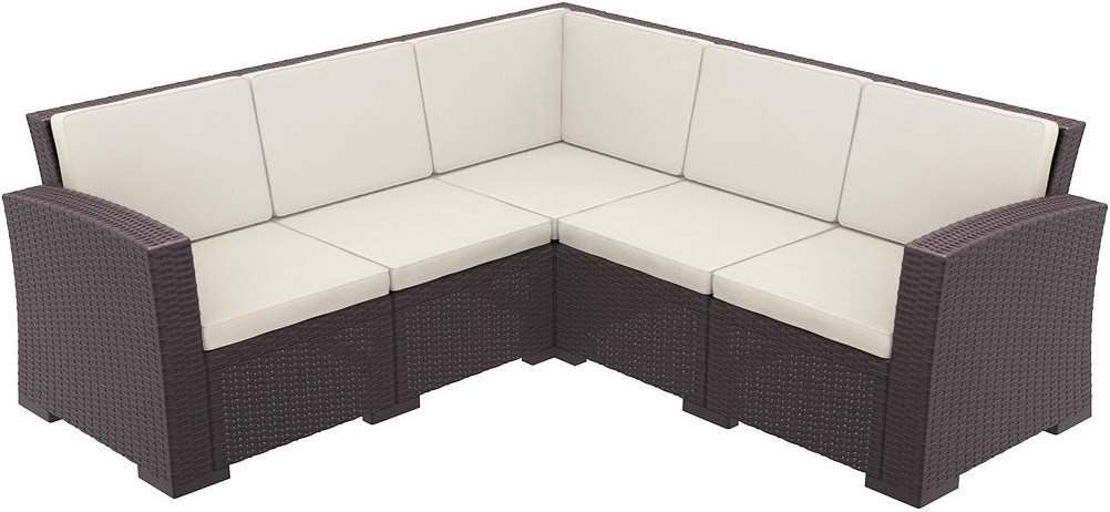Диван пластиковый плетеный угловой с подушками Monaco Lounge Corner 3