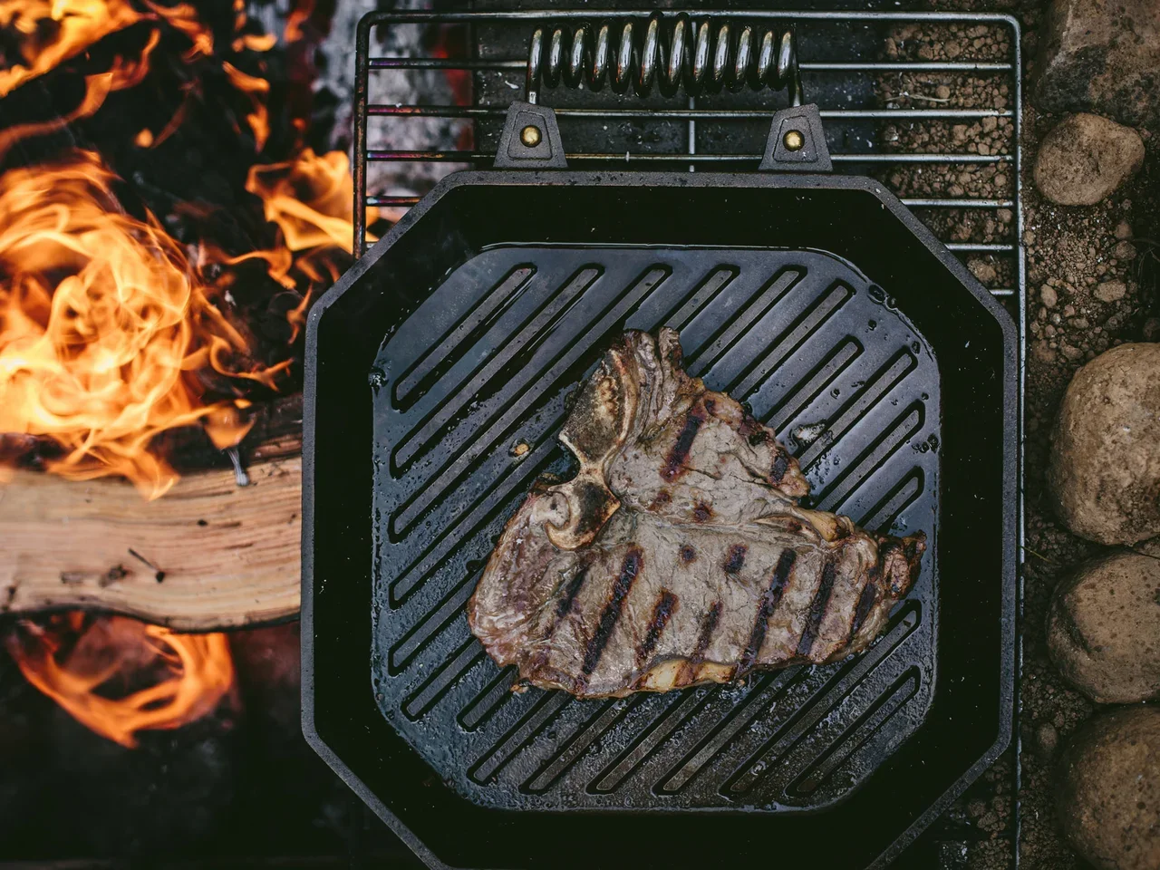 Сковорода-гриль чугунная с двумя ручками Grill Pan D=30
