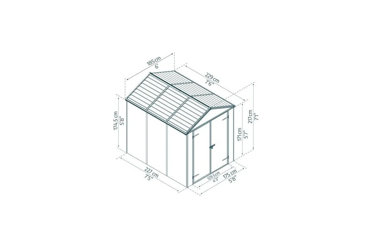 Хозблок RUBIKON 6x8 темно-серый