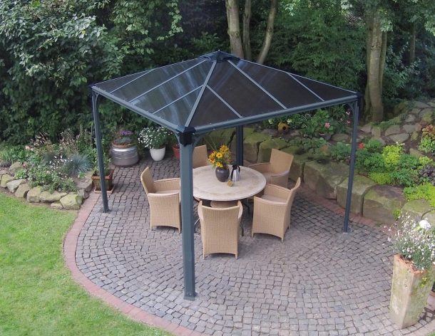 Открытая беседка GAZEBO PALERMO 3000 (серый) 