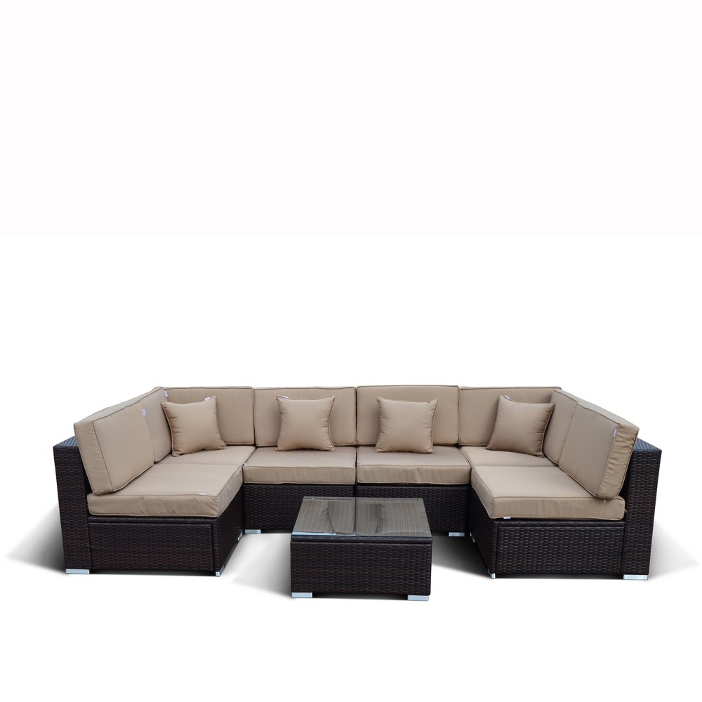 Плетеный модульный комплект YR822D Brown/Beige 2