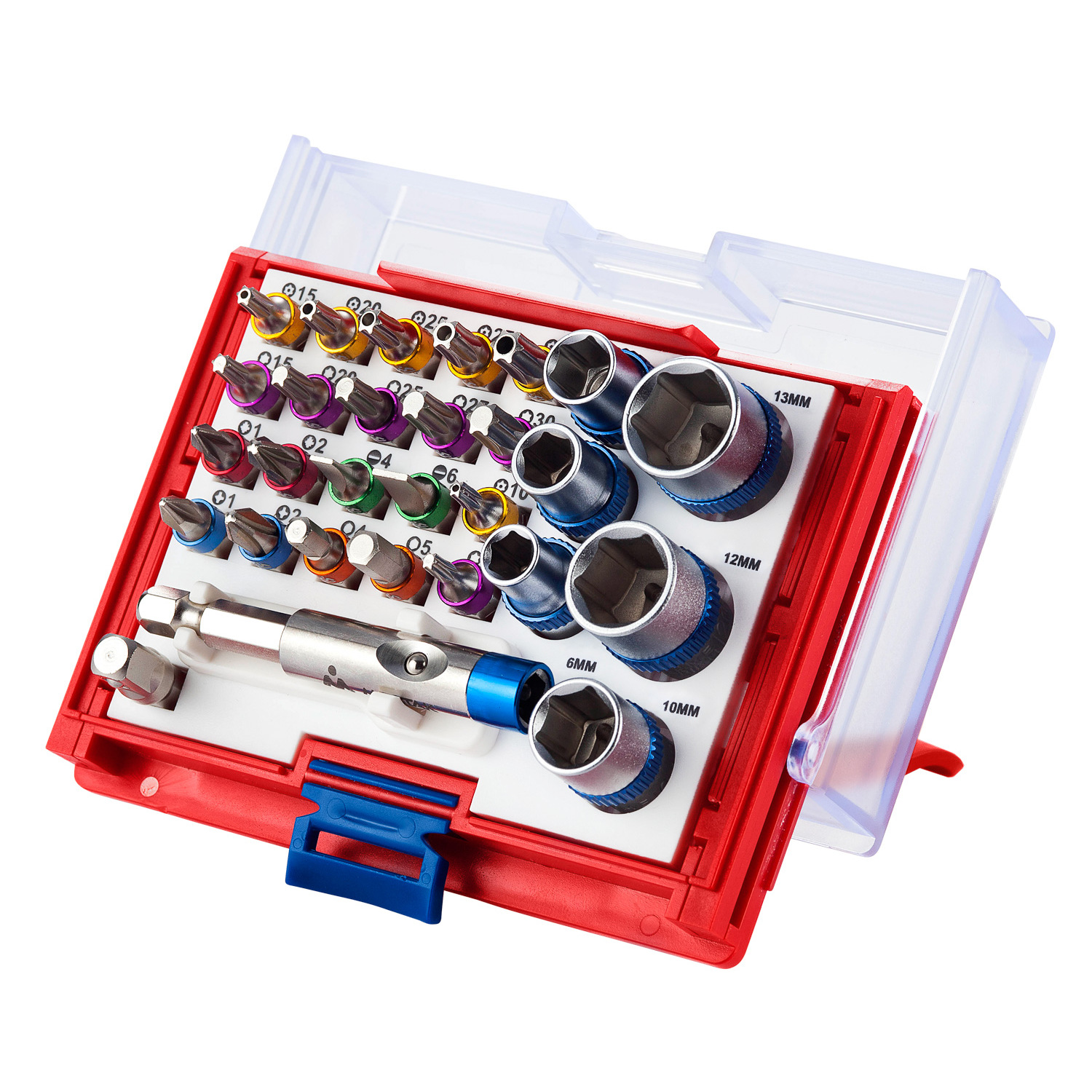 Набор вставок (бит) 1/4;, TORX, HEX, PZ, PH, SLOT, 28 предметов МАСТАК 058-10028C 2