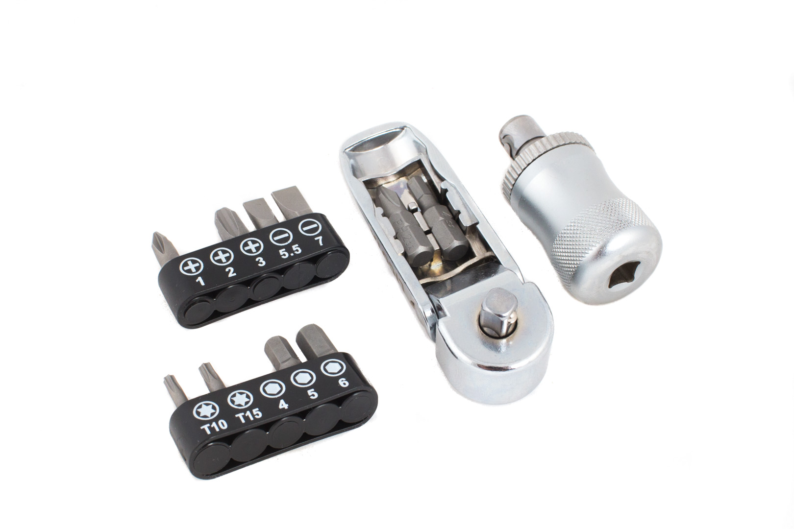 Отвертка трещоточная со сменными вставками1/4", 12 пр.