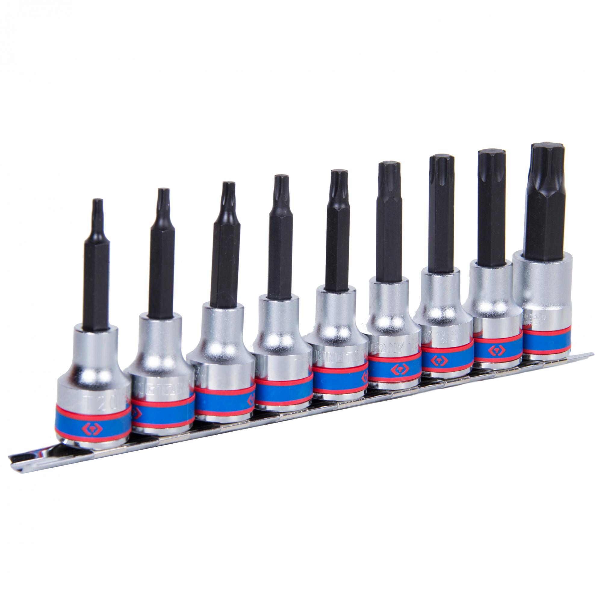 Набор торцевых насадок 1/2;, TORX, Т20-Т60 мм, L = 80 мм, 9 предметов  KING TONY 4119PR10 2