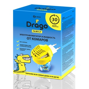 drago средство инсектицидное "жидкость от комаров". комплект: электрофумигатор + жидкость от комаров