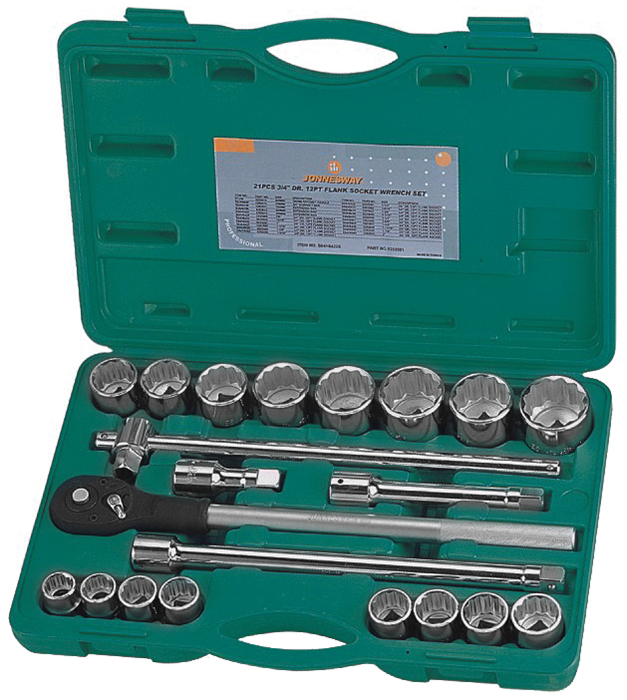 Набор головок торцевых дюймовых 3/4"DR, 7/8"-2", с аксессуарами, 21 предмета 2