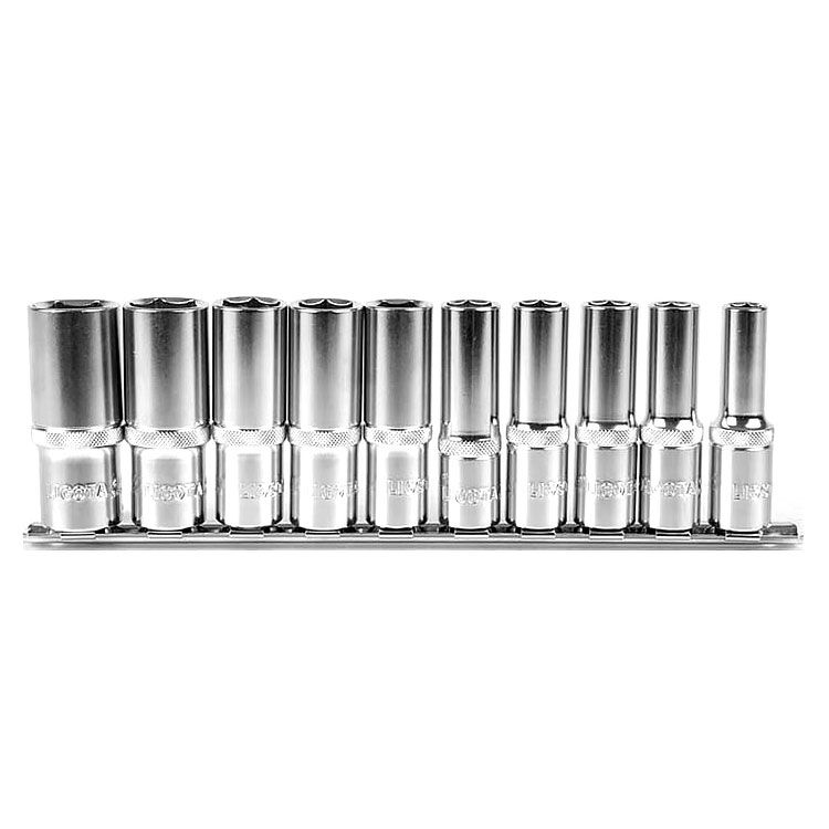 Набор глубоких торцевых головок 1/4" 12 гр. 3/16"-9/16" 10пр. на линейке 2