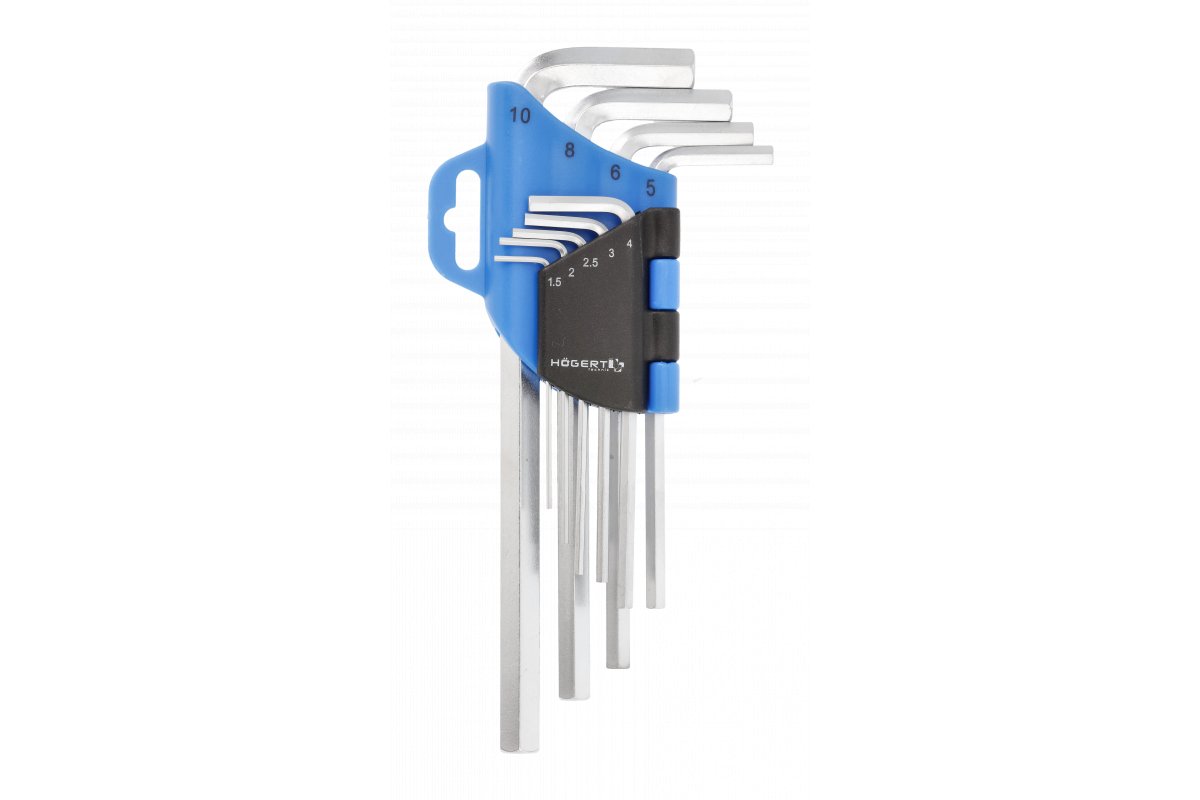 Ключи шестигранные CrV, 9 шт., Короткие 2