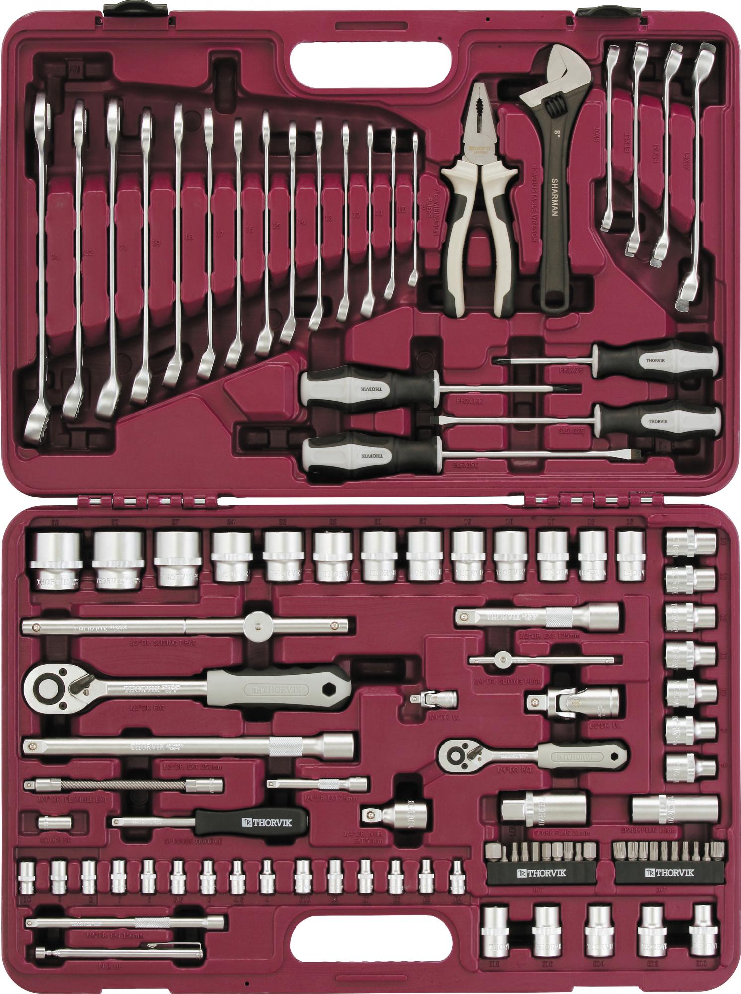 Набор инструмента универсальный 1/4", 1/2"DR, 101 предмет 2
