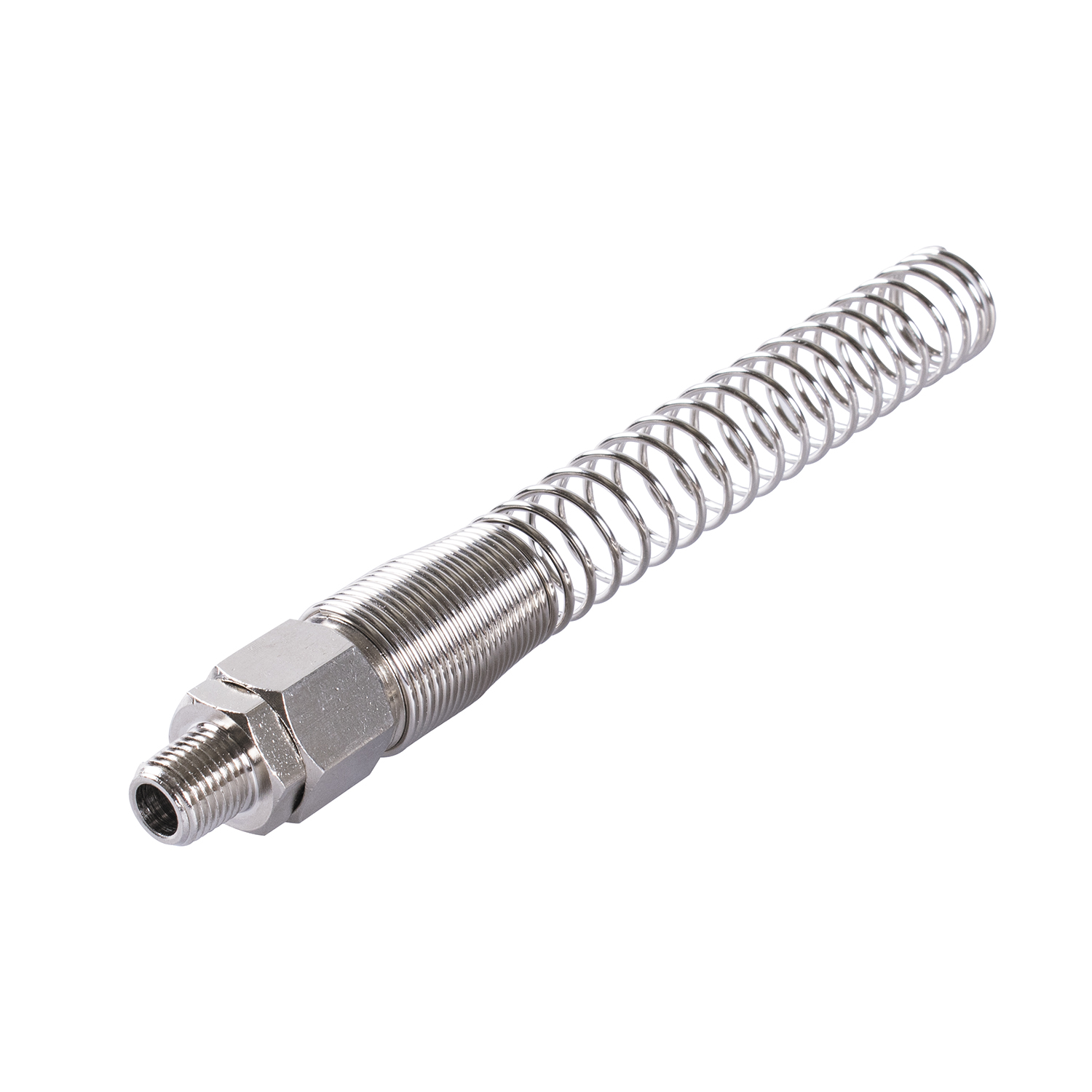 Переходник резьбовой M1/4", с пружиной под шланг 10x14,5 мм  2