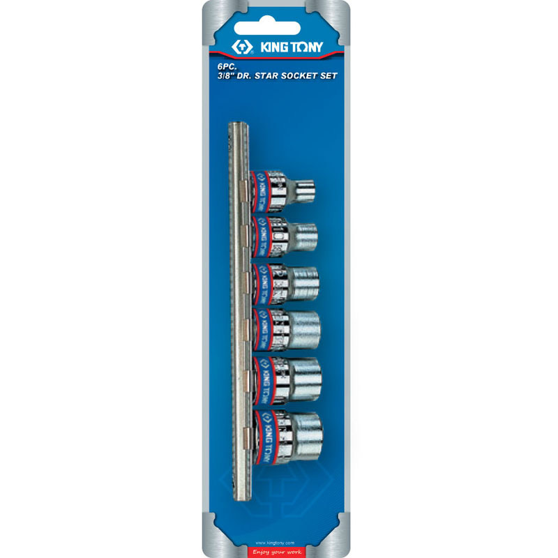 Набор торцевых головок 3/8", TORX Е-стандарт, E8-E18, 6 предметов  2
