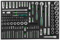 Набор торцевых головок 1/4"DR, 3/8"DR, 1/2"DR с приводами, 81 предмет, вставок-бит, 40 предметов в E