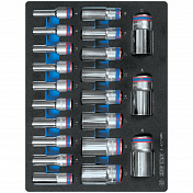 Набор глубоких торцевых головок 1/2", двенадцатигранные, 8-36 мм, ложемент, 21 предмет King Tony  9-4221MRV