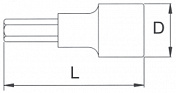 Головка торцевая с шестигранной вставкой 1/4".1/2". 3-19 мм Licota   2