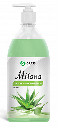 milana жидкое крем-мыло алоэ вера 1 л с дозатором grass