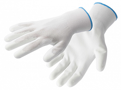 Перчатки рабочие полиуретановые, белые, размер11, 12 пар