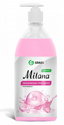 milana жидкое крем-мыло fruit bubbies 1л с дозатором grass