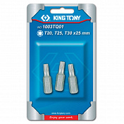 Набор вставок (бит) 1/4;, TORX, Т20, Т25, Т30, 3 предмета KING TONY 1003TQ01 King Tony  1003TQ01