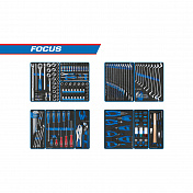 Набор инструментов FOCUS для тележки, 11 ложементов, 188 предметов  King Tony  934-188MRVD