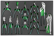 Набор шарнирно-губцевого инструмента. 14 предметов в EVA ложементе 560х400 мм. Jonnesway  P82714SV