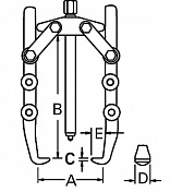 Съемник с двумя поворотными захватами евротип 16" Garwin  GPL-ET16 1