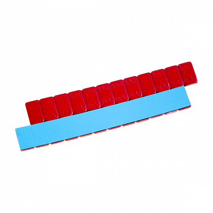 Груза адгезивные Fe 071R 12×5 гр (Синий скотч) (Красная эмаль) (100 шт.)