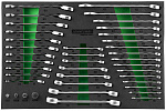 Набор трещоточных с реверсом комбинированных ключей и 1/4"DR, 3/8"DR, 1/2"DR адаптеров