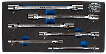 Набор ключей торцевых карданных 8-19 мм, 6 предметов