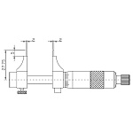 Двухточечный микрометрический нутромер нониус, 0.01 мм, 50-75 мм