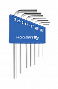 Набор шестигранных Г- образных ключей  0,71- 3 мм, CrV, 7 шт.Högert  HT1W800 