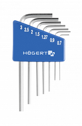 Набор шестигранных Г- образных ключей  0,71- 3 мм, CrV, 7 шт.