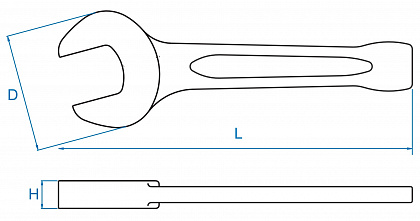 Ключ рожковый силовой ударный 55 мм 
