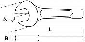 Ключ рожковый ударный короткий 24 ммGarwin  GR-IU024  1