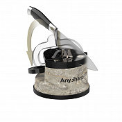 Точилка для ножей AnySharp ELITE пластиковый корпус цвет матовый серый, принт мрамор AnySharp  ASKSSTONE  1