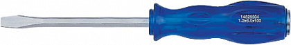 Отвертка шлицевая Slotted 6,5 мм 100 мм, силовая, пластиковая ручка