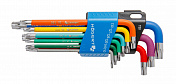 Набор Г- образных удлиненных ключей TORX с цветной маркировкой, Т10- Т50, 9 шт.Högert  HT1W817 