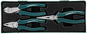 Набор шарнирно-губцевого инструмента: пассатижи, бокорезы, утконосы, 3 предмета (ложементы) Jonnesway  P0803SP